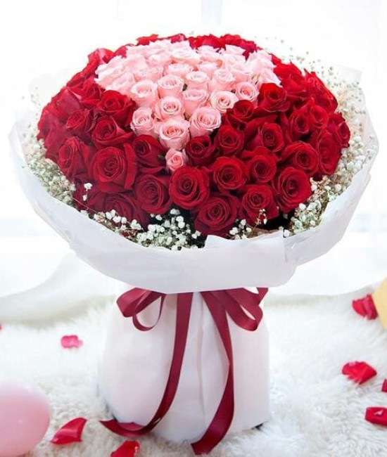 100 Red And Pink Roses Bouquet 100 Red And Pink Roses Bouquet