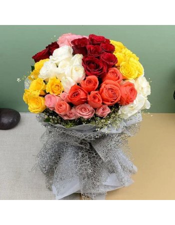 72 Mix Roses Bouquet.