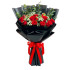 Red Roses Bouquet Black Korean Paper