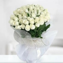 40 White Roses Bouquet