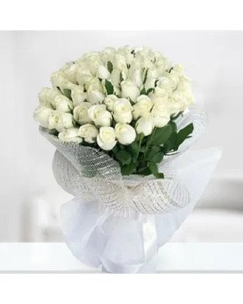 40 White Roses Bouquet