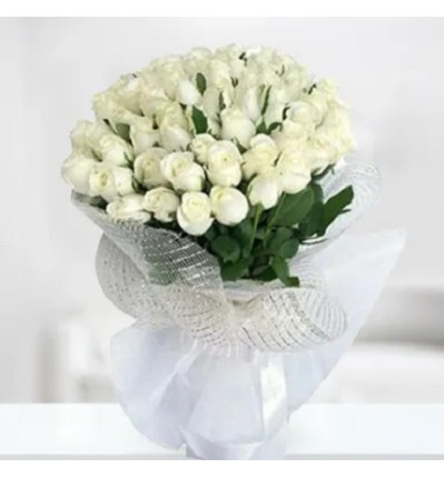 40 White Roses Bouquet