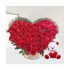 Red roses heart with teddy