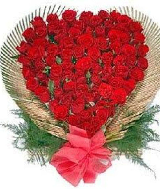 Heart-Shaped Arrangement With 50 Red Roses Heart-Shaped Arrangement With 50 Red Roses
