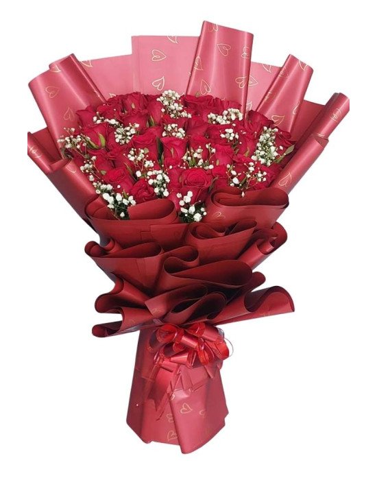 Premium Pink Roses & White Carnations Flower Wreath