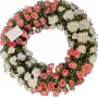 Premium Pink Roses & White Carnations Flower Wreath