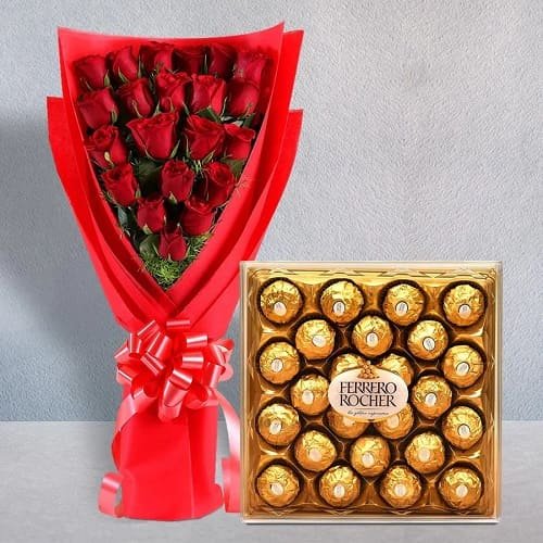 Flowers with chocolates
